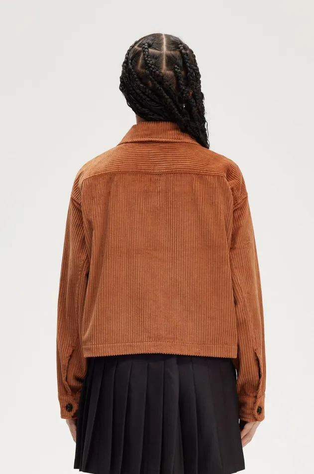 Women Coats and Jackets Fred Perry Cord Overshirt Marmalade