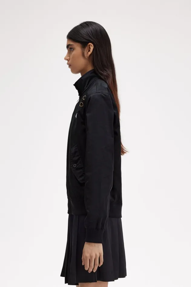 Women Coats and Jackets Fred Perry ZipThrough Satin Jacket Black