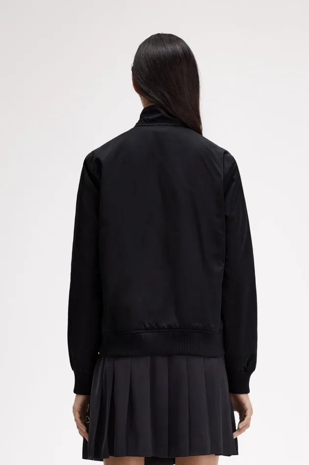 Women Coats and Jackets Fred Perry ZipThrough Satin Jacket Black