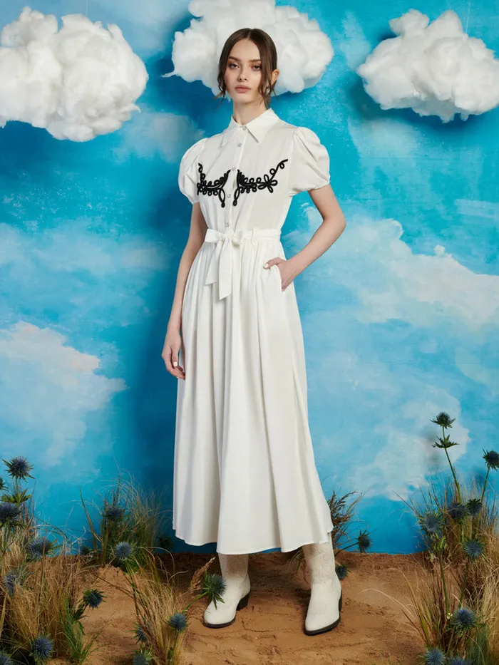 Women Cody Cording Midi Dress Pearl White Sister Jane Dresses