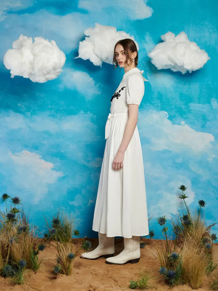 Women Cody Cording Midi Dress Pearl White Sister Jane Dresses