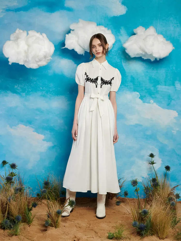 Women Cody Cording Midi Dress Pearl White Sister Jane Dresses