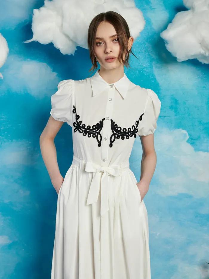 Women Cody Cording Midi Dress Pearl White Sister Jane Dresses