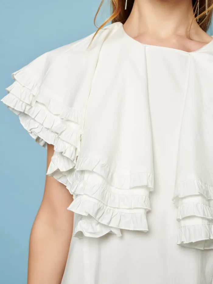Women Collie Lace Trim Mini Dress Pearled Ivory Sister Jane Dresses