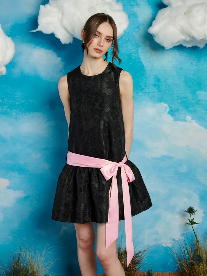 Women Darling Jacquard Mini Dress Coal Black Sister Jane Dresses