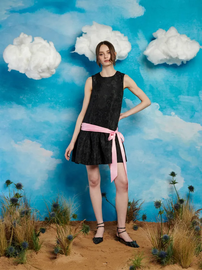 Women Darling Jacquard Mini Dress Coal Black Sister Jane Dresses
