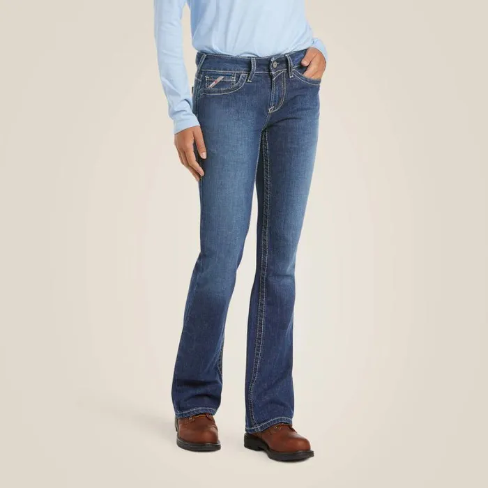 Women Denim Ariat FR DuraStretch Basic Boot Cut Jean Blue Quartz