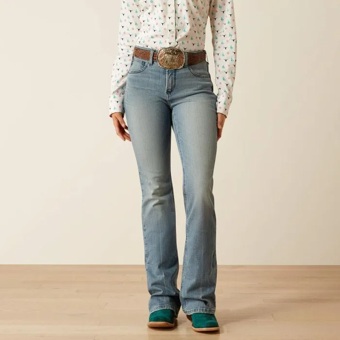 Women Denim Ariat High Rise Bessie Boot Cut Jean Sabine