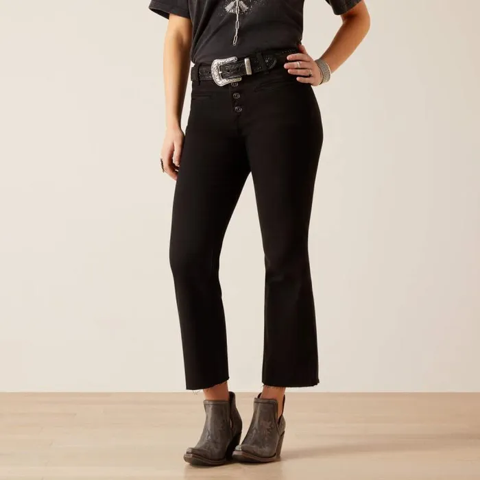 Women Denim Ariat High Rise Jazmine Kick Flare Jean Black
