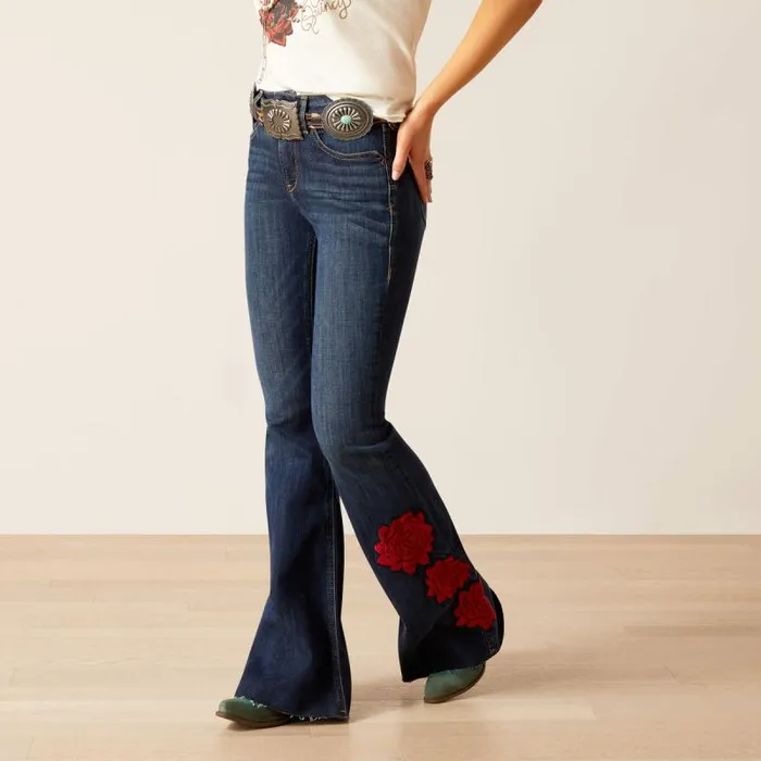 Women Denim Ariat High Rise Rodeo Quincy Flare Midnight