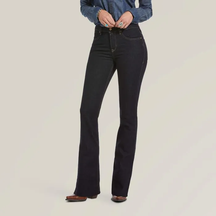 Women Denim Ariat Premium High Rise Flare Jean Rinse
