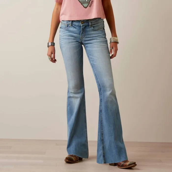 Women Denim Ariat REAL Mid Rise Hallie Flare Jean Colorado