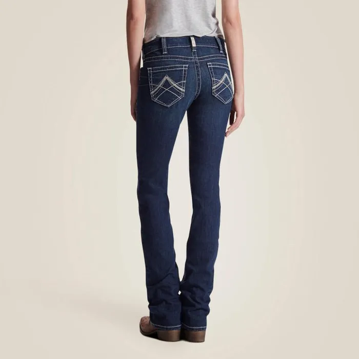 Women Denim Ariat REAL Mid Rise Stretch Icon Stackable Straight Leg Jean Ocean Women Denim Ariat REAL Mid Rise Stretch Icon Stackable Straight Leg Jean Ocean