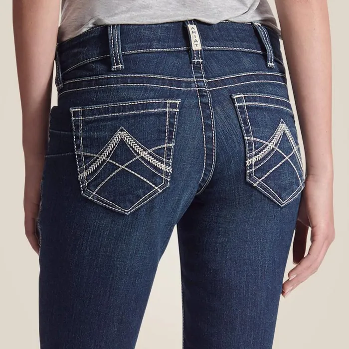 Women Denim Ariat REAL Mid Rise Stretch Icon Stackable Straight Leg Jean Ocean Women Denim Ariat REAL Mid Rise Stretch Icon Stackable Straight Leg Jean Ocean