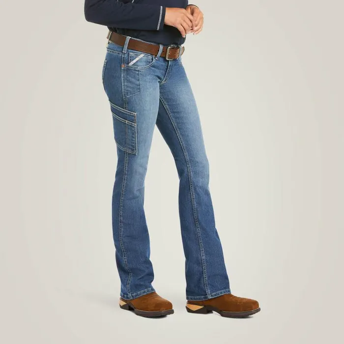 Women Denim Ariat Rebar DuraStretch Raven Boot Cut Jean Sofia