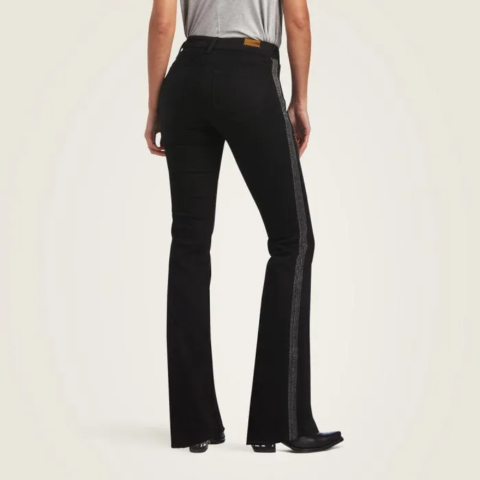 Women Denim Ariat Slim Trouser Chain Stripe Wide Leg Jean Black Women Denim Ariat Slim Trouser Chain Stripe Wide Leg Jean Black