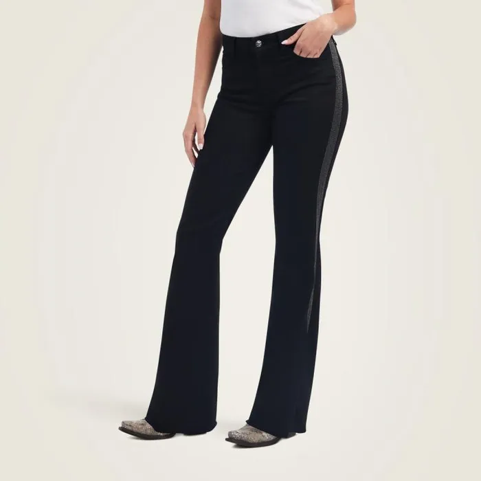 Women Denim Ariat Slim Trouser Chain Stripe Wide Leg Jean Black Women Denim Ariat Slim Trouser Chain Stripe Wide Leg Jean Black