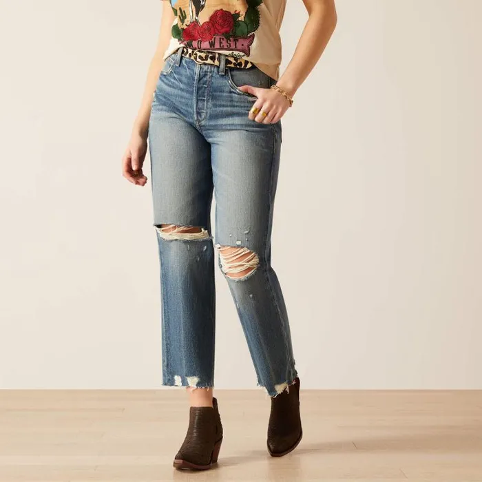 Women Denim Ariat Ultra High Rise Tomboy Straight Jean Moana