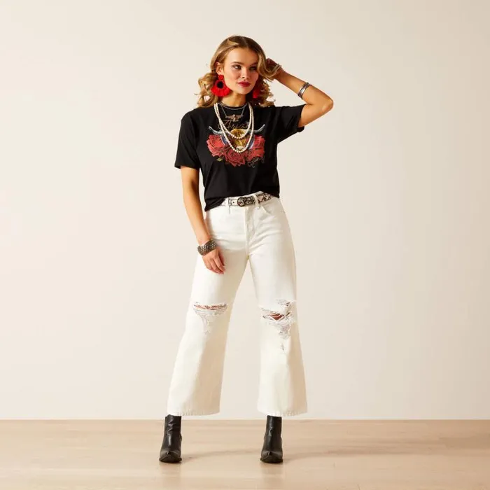 Women Denim Ariat Ultra High Rise Tomboy Wide White Women Denim Ariat Ultra High Rise Tomboy Wide White
