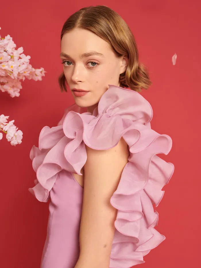 Women DREAM Blooming Ruffles Mini Dress Raspberry Pink Sister Jane Dresses