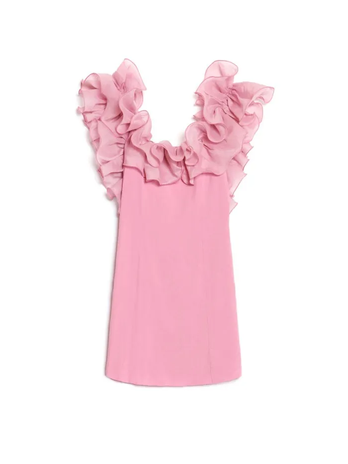 Women DREAM Blooming Ruffles Mini Dress Raspberry Pink Sister Jane Dresses