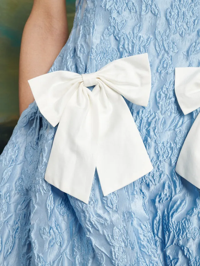 Women DREAM Blue Eyes Jacquard Mini Dress Baby Blue Sister Jane Dresses