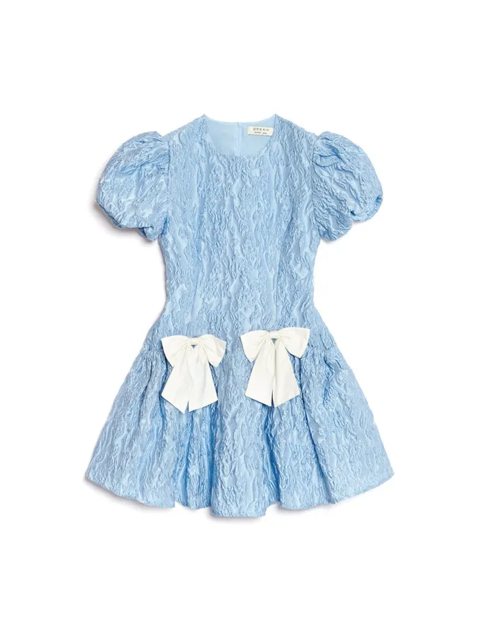 Women DREAM Blue Eyes Jacquard Mini Dress Baby Blue Sister Jane Dresses