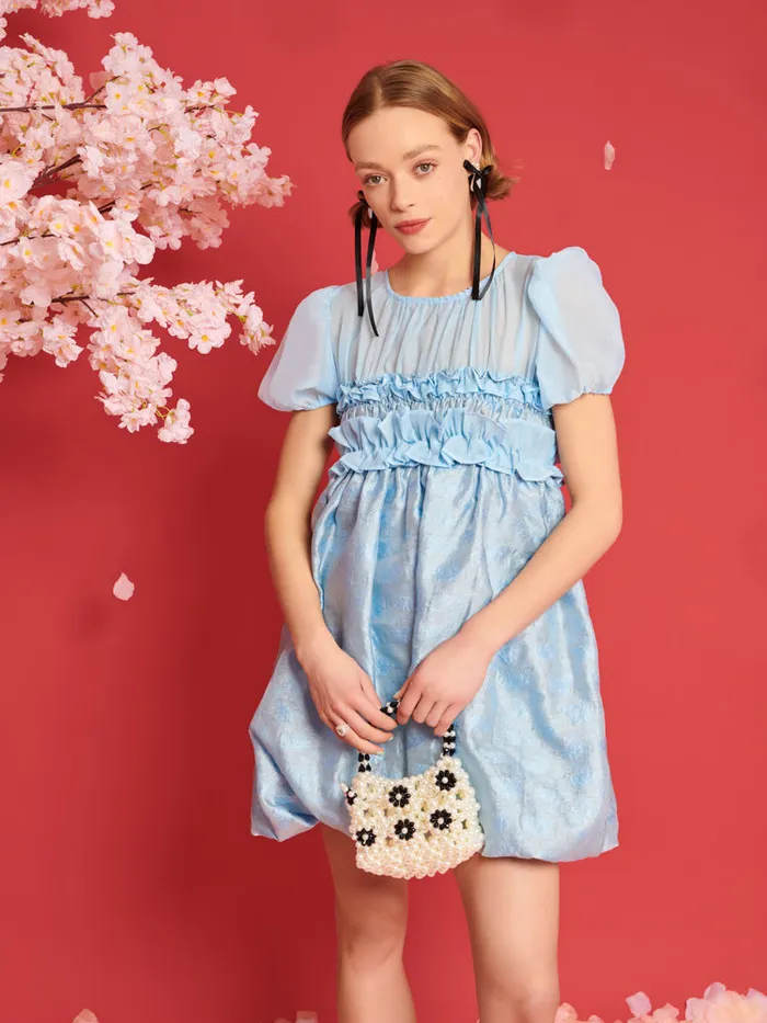 Women DREAM Brooke Organza Mini Dress Pale Blue Sister Jane Dresses