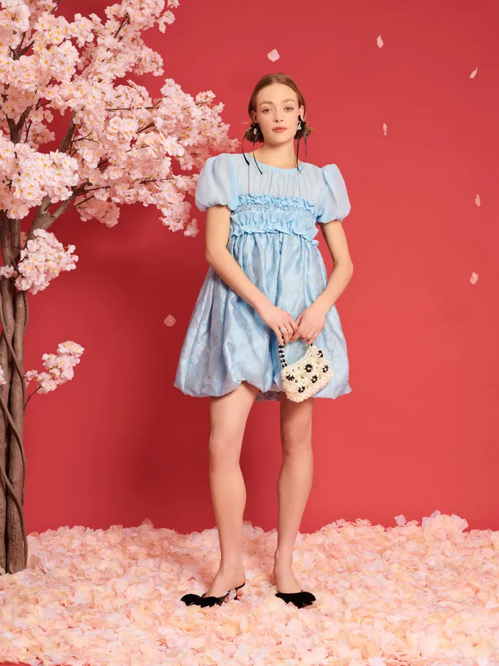 Women DREAM Brooke Organza Mini Dress Pale Blue Sister Jane Dresses