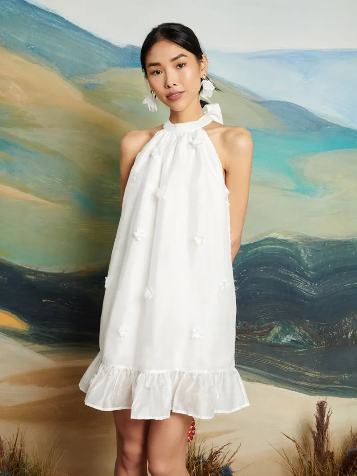 Women DREAM Cali Flower Mini Dress Pearl White Sister Jane Dresses