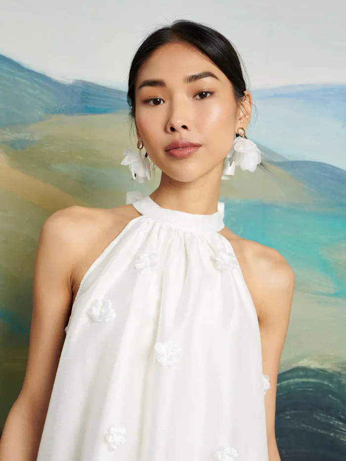 Women DREAM Cali Flower Mini Dress Pearl White Sister Jane Dresses