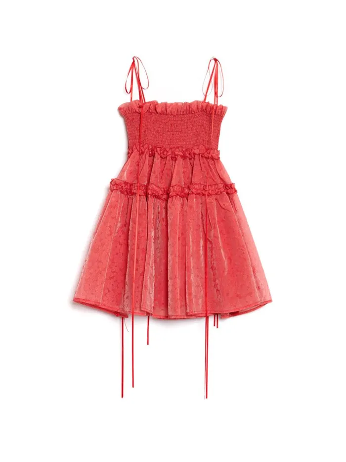 Women DREAM Calla Organza Mini Dress Cherry Red Sister Jane Dresses