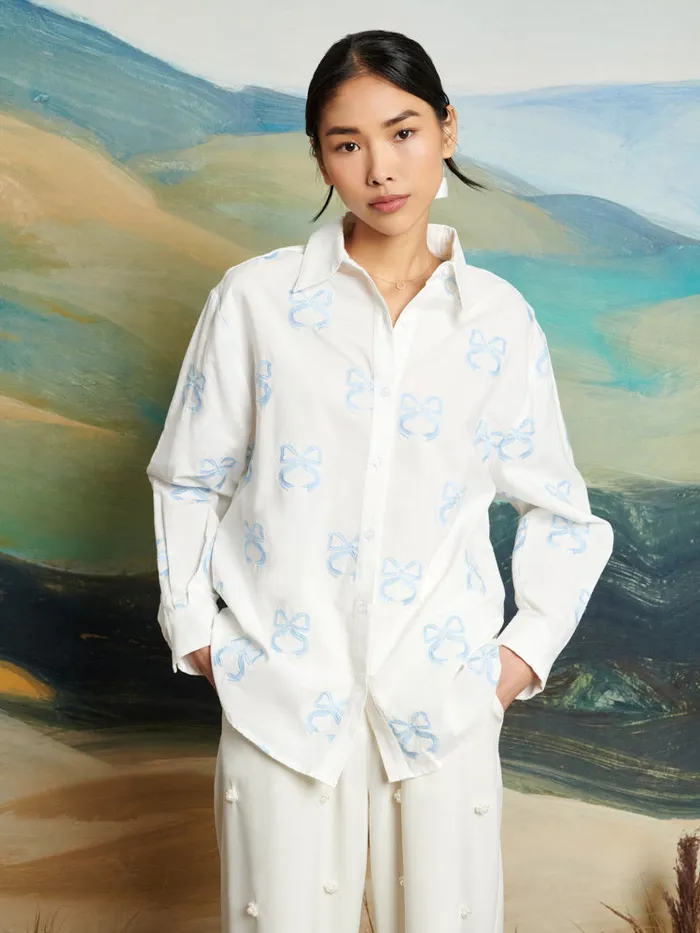 Women DREAM Cassia Embroidered Shirt Pearl White Sister Jane Tops