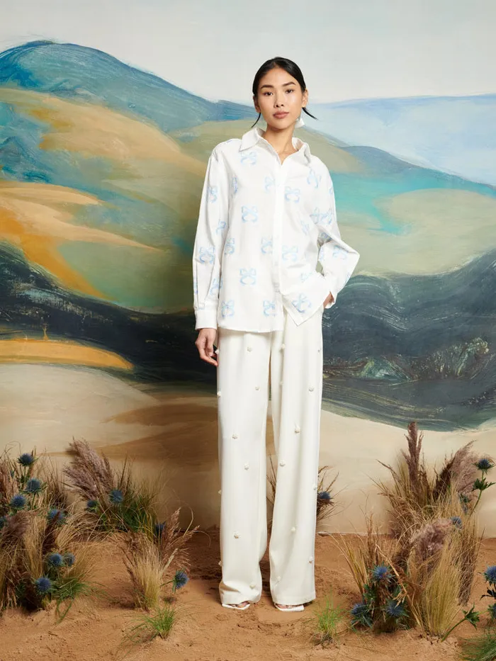 Women DREAM Cassia Embroidered Shirt Pearl White Sister Jane Tops
