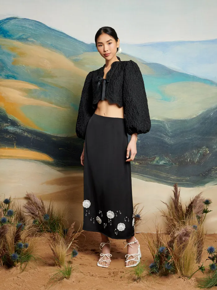 Women DREAM Desert Hearts Midi Skirt Coal Black Sister Jane Bottoms