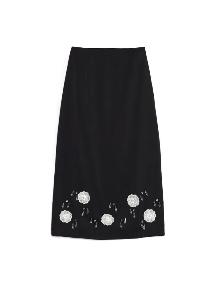 Women DREAM Desert Hearts Midi Skirt Coal Black Sister Jane Bottoms
