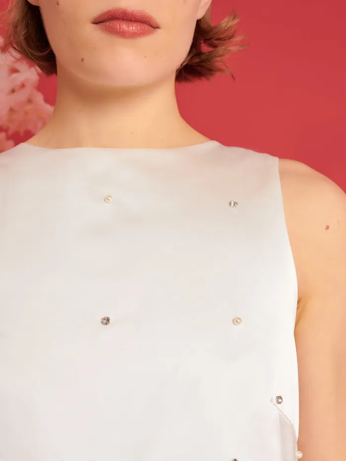 Women DREAM Evermore Embellished Bow Dress Pearled Ivory Sister Jane Dresses