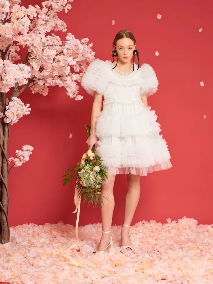 Women DREAM Fey Tulle Ruffle Dress True White Sister Jane Dresses