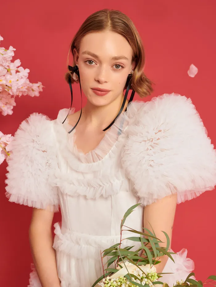 Women DREAM Fey Tulle Ruffle Dress True White Sister Jane Dresses