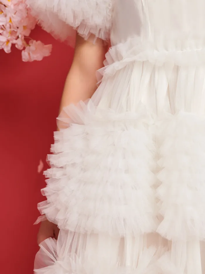 Women DREAM Fey Tulle Ruffle Dress True White Sister Jane Dresses