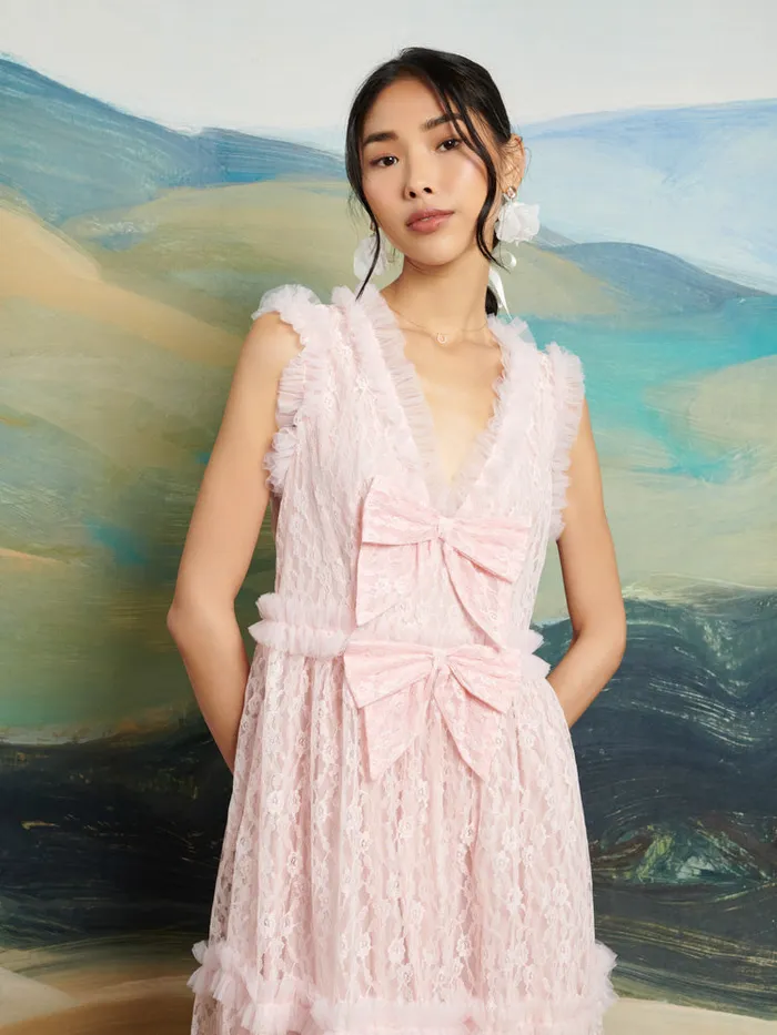 Women DREAM Filly Lace Midi Dress Rose Pink Sister Jane Dresses