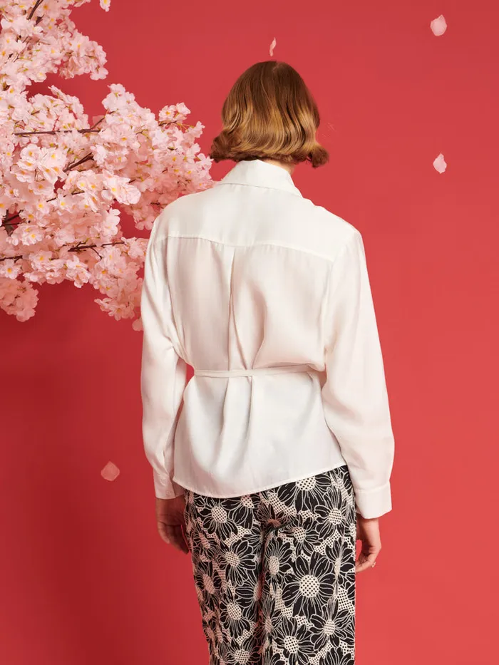 Women DREAM Fortune Belted Shirt Pearled Ivory Sister Jane Tops