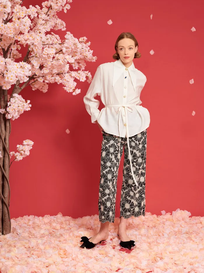 Women DREAM Fortune Belted Shirt Pearled Ivory Sister Jane Tops