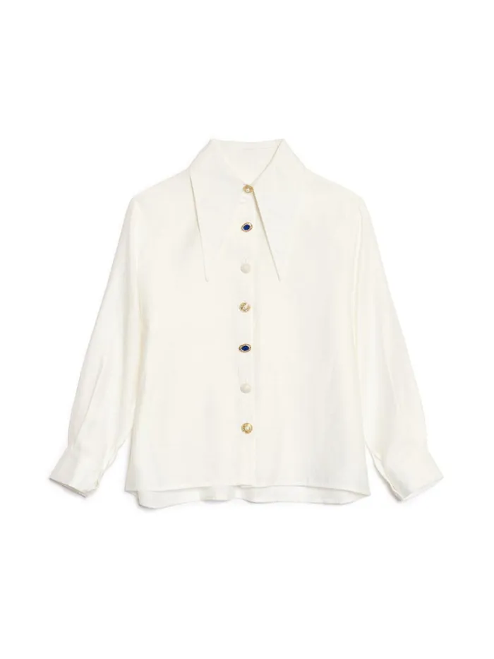 Women DREAM Fortune Belted Shirt Pearled Ivory Sister Jane Tops
