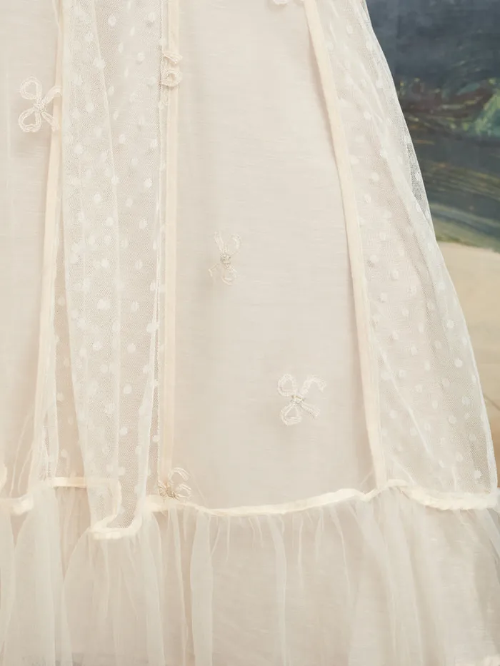 Women DREAM Jolene Tulle Ruffle Midi Skirt Vintage Cream Sister Jane Bottoms