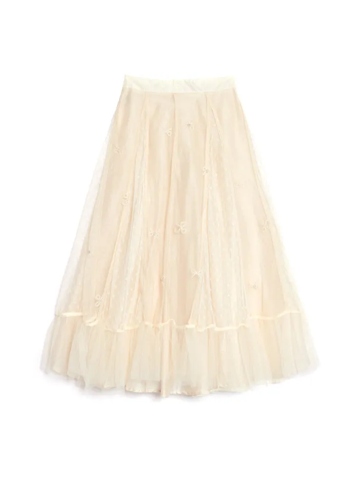 Women DREAM Jolene Tulle Ruffle Midi Skirt Vintage Cream Sister Jane Bottoms