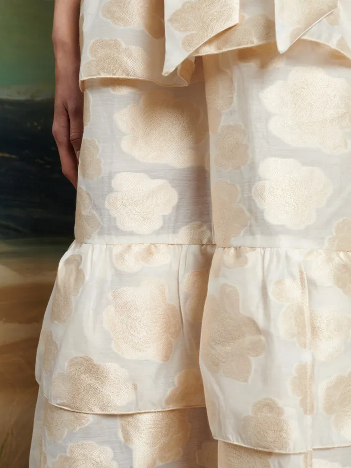 Women DREAM Lasso Jacquard Midi Dress White Gold Sister Jane Dresses