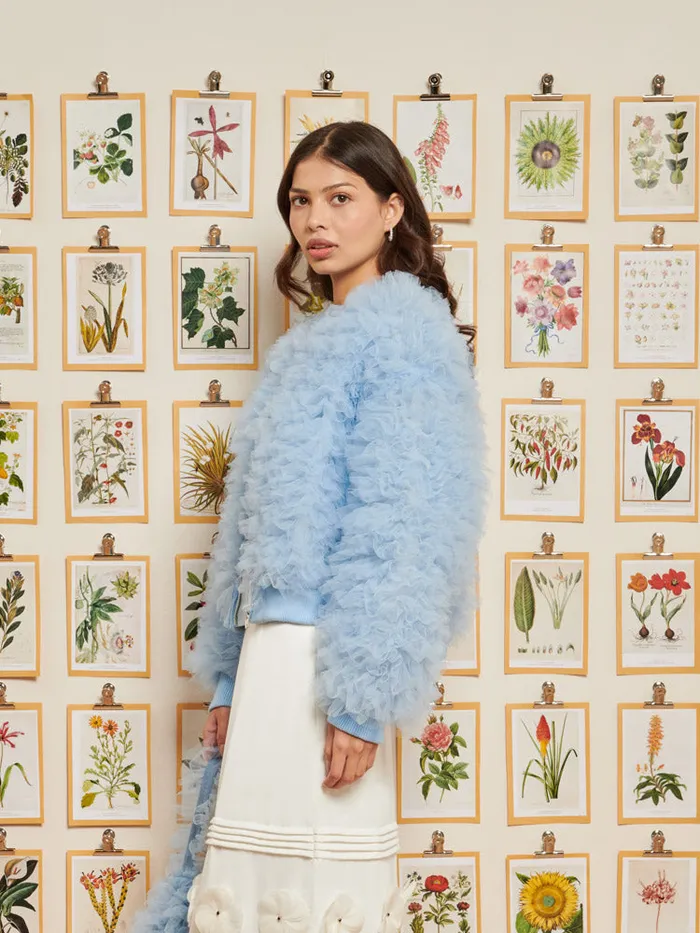 Women DREAM Lillie Tulle Bomber Jacket Teapot Blue Sister Jane Jackets