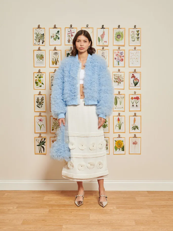 Women DREAM Lillie Tulle Bomber Jacket Teapot Blue Sister Jane Jackets