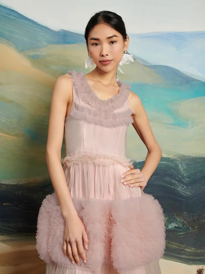 Women DREAM Montana Tulle Midi Dress Blush Pink Sister Jane Dresses